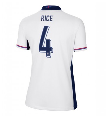 England Declan Rice #4 Hjemmebanetrøje Dame EM 2024 Kort ærmer